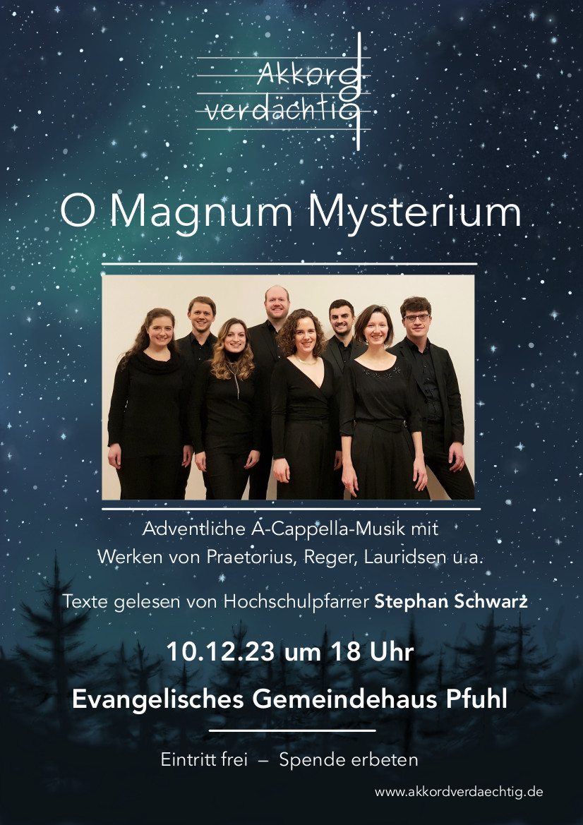 Plakat Akkordverdächtig Konzert Pfuhl 10.12.23